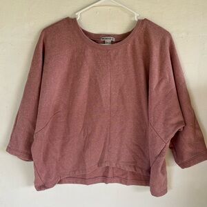 Forever 21 Pink Baggy Oversized 3/4 Sleeve Batwing Pullover Sweater Top M